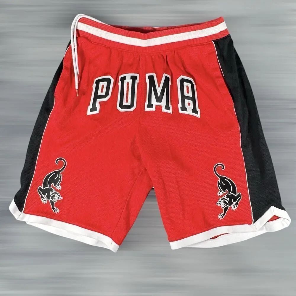 Puma Sz L Last Dayz Mesh SEWN Logos Shorts High Risk Red TL40125NWT Men